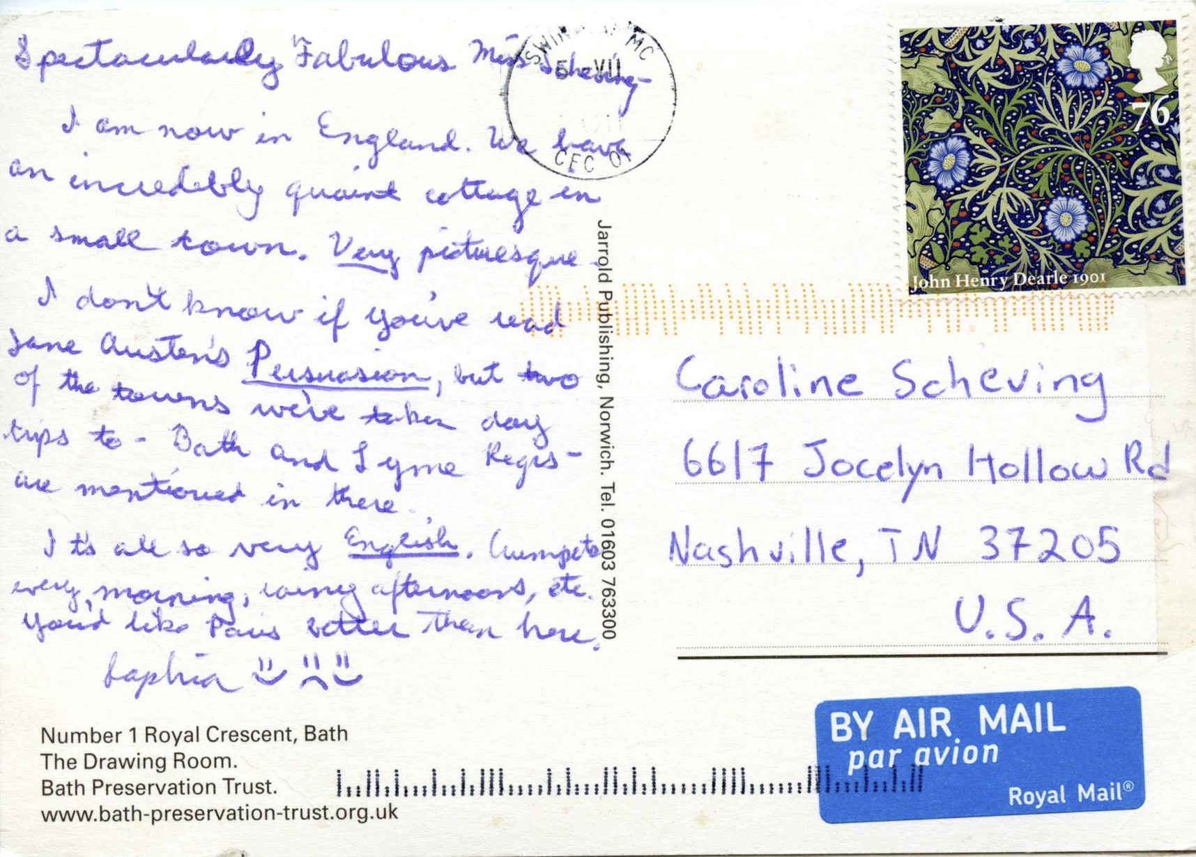 Number 1 Royal Crescent, Bath, The Drawing Room