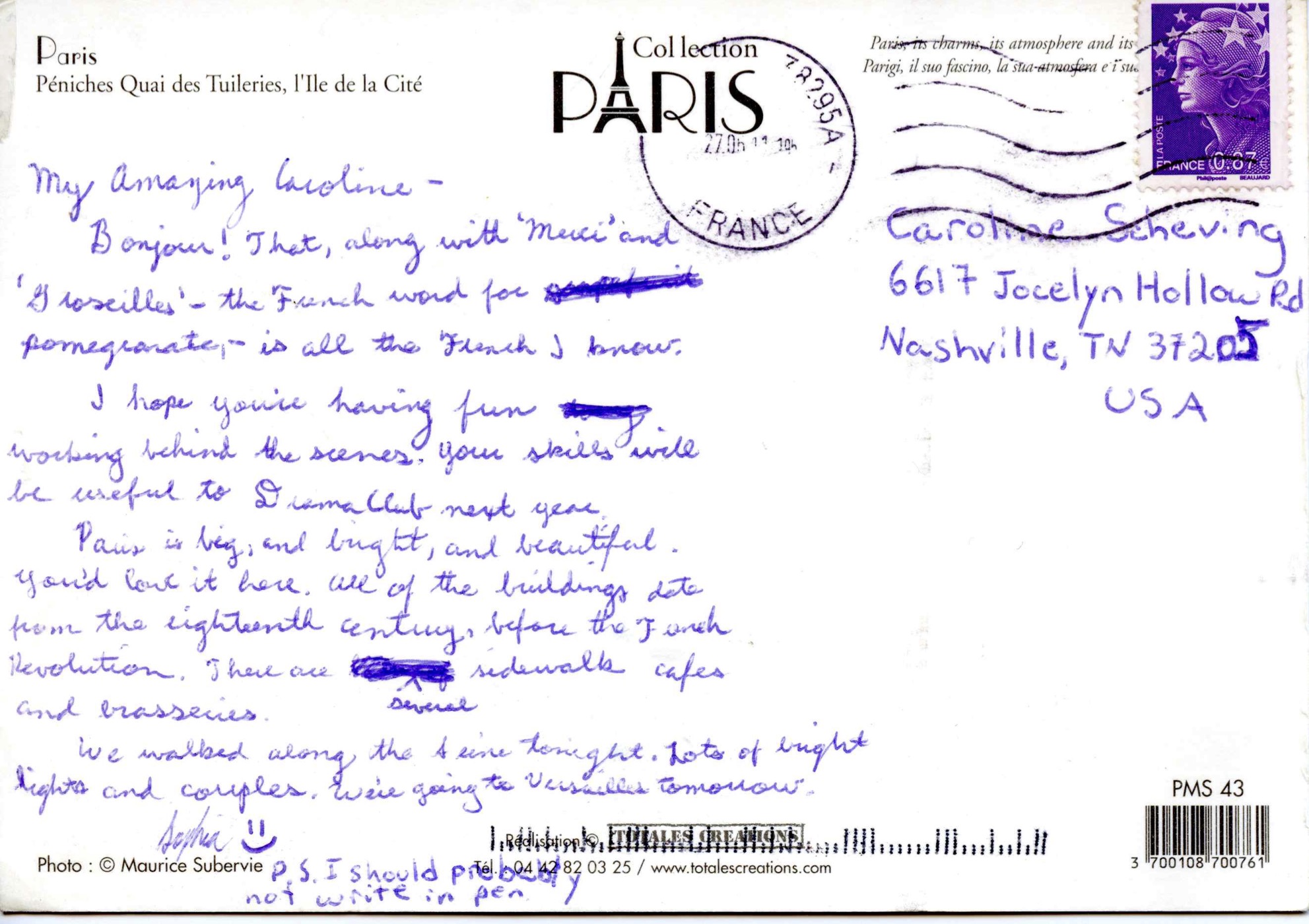 Paris, Péniches Quai des Tuileries, L'Ile de la Cité